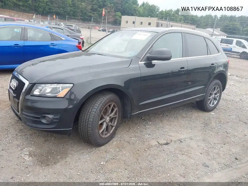 2010 Audi Q5 3.2 Premium VIN: WA1VKAFPXAA108867 Lot: 45637009