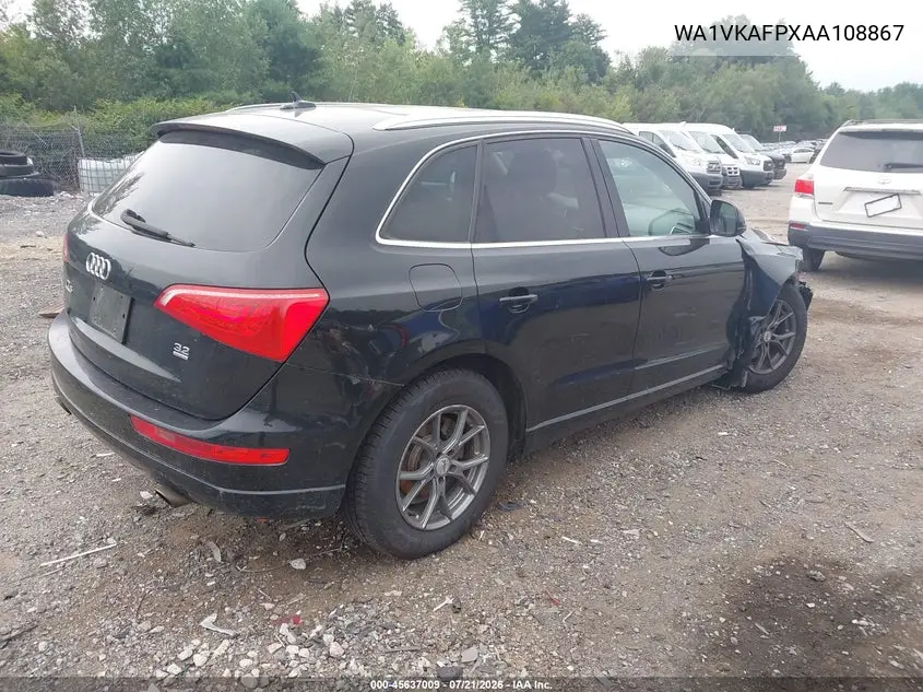 2010 Audi Q5 3.2 Premium VIN: WA1VKAFPXAA108867 Lot: 45637009