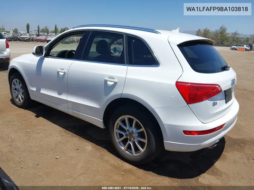 2011 Audi Q5 2.0T Premium VIN: WA1LFAFP9BA103818 Lot: 45614051