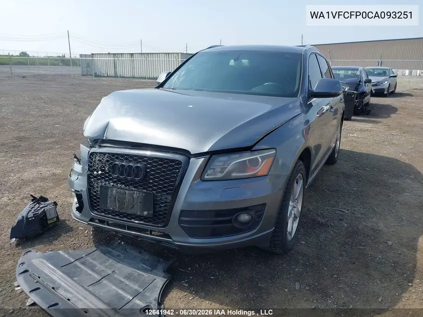 2012 Audi Q5 2.0T Premium Plus VIN: WA1VFCFP0CA093251 Lot: 12641942