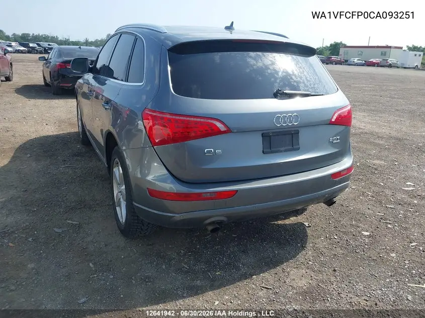 2012 Audi Q5 2.0T Premium Plus VIN: WA1VFCFP0CA093251 Lot: 12641942