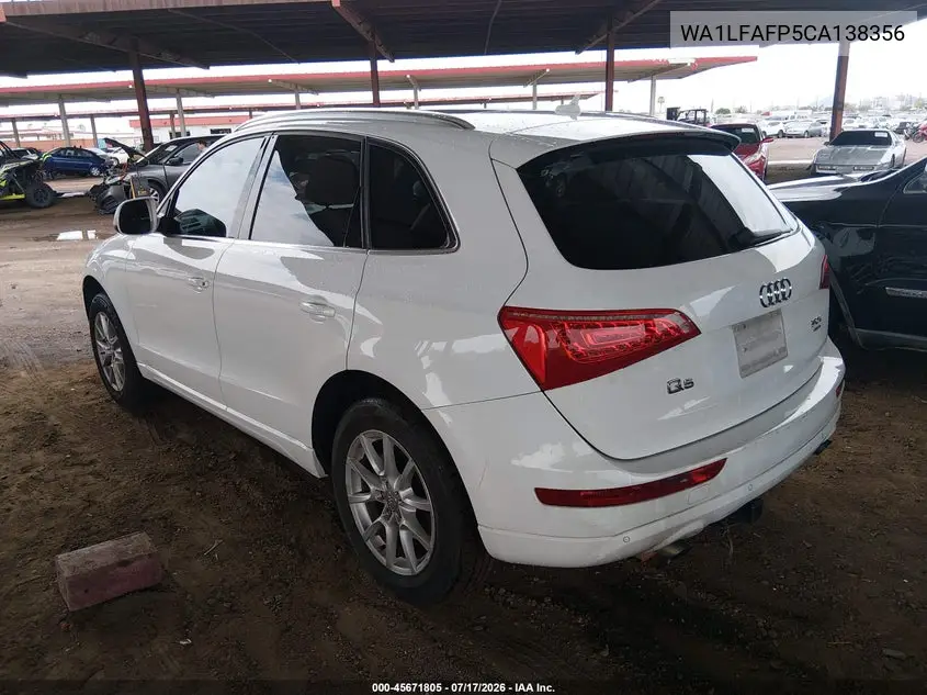 2012 Audi Q5 2.0T Premium VIN: WA1LFAFP5CA138356 Lot: 45671805