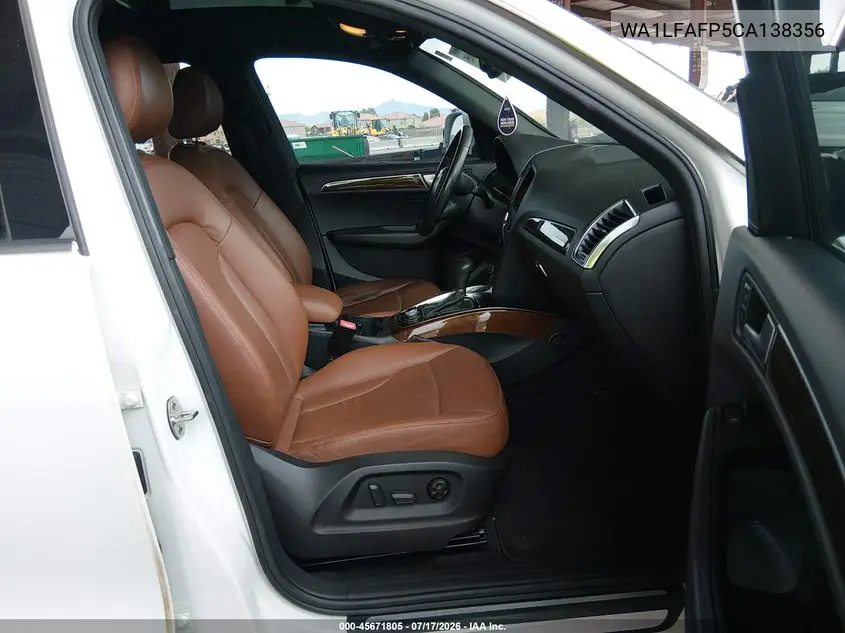 2012 Audi Q5 2.0T Premium VIN: WA1LFAFP5CA138356 Lot: 45671805