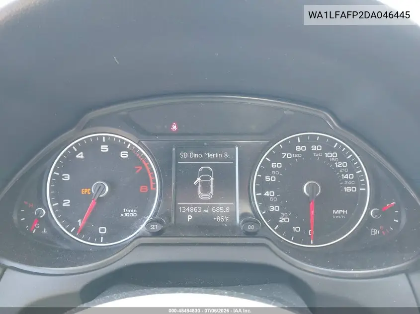 2013 Audi Q5 2.0T Premium VIN: WA1LFAFP2DA046445 Lot: 45494830
