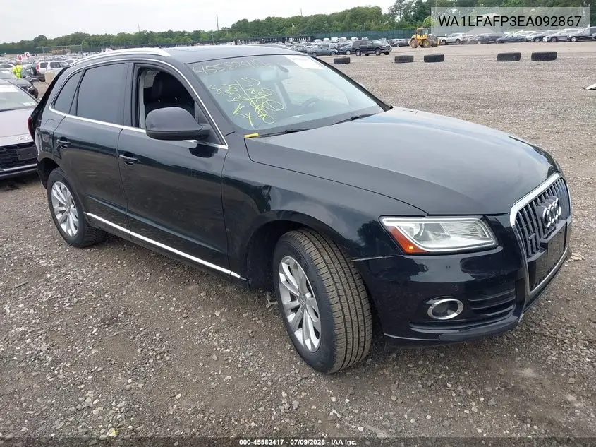 2014 Audi Q5 2.0T Premium VIN: WA1LFAFP3EA092867 Lot: 45582417