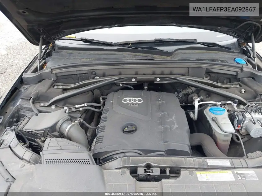 2014 Audi Q5 2.0T Premium VIN: WA1LFAFP3EA092867 Lot: 45582417