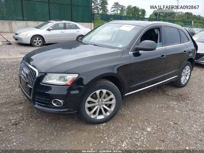 2014 Audi Q5 2.0T Premium VIN: WA1LFAFP3EA092867 Lot: 45582417