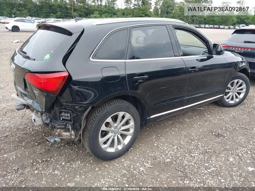 2014 Audi Q5 2.0T Premium VIN: WA1LFAFP3EA092867 Lot: 45582417
