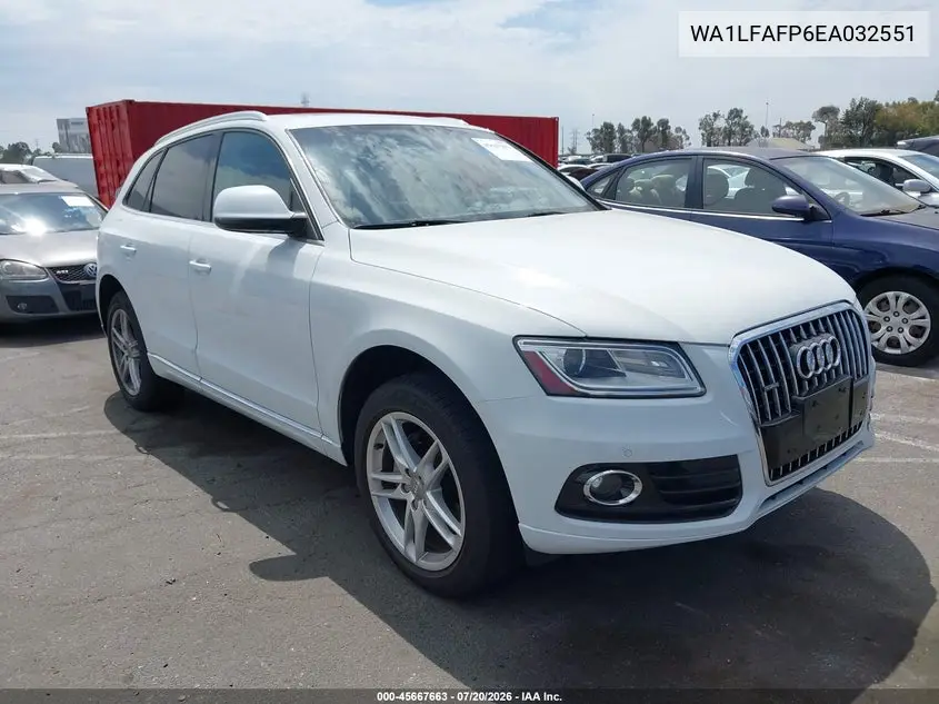 2014 Audi Q5 2.0T Premium VIN: WA1LFAFP6EA032551 Lot: 45667663