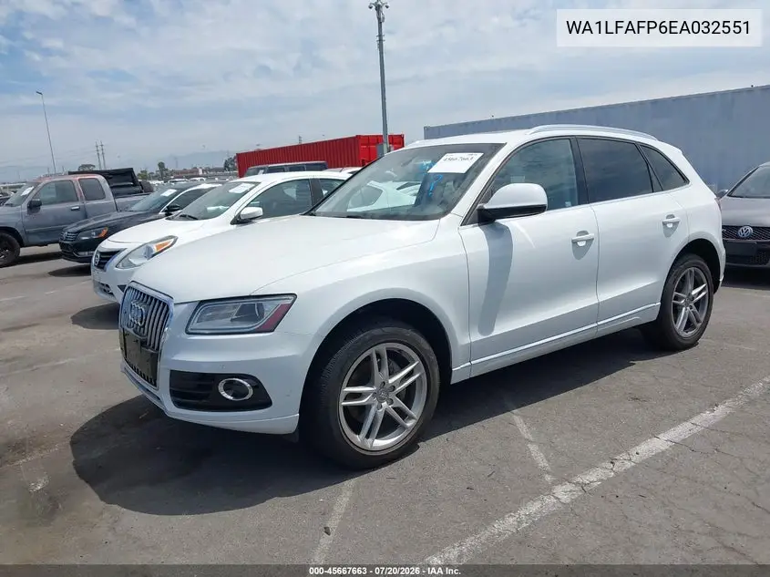 2014 Audi Q5 2.0T Premium VIN: WA1LFAFP6EA032551 Lot: 45667663