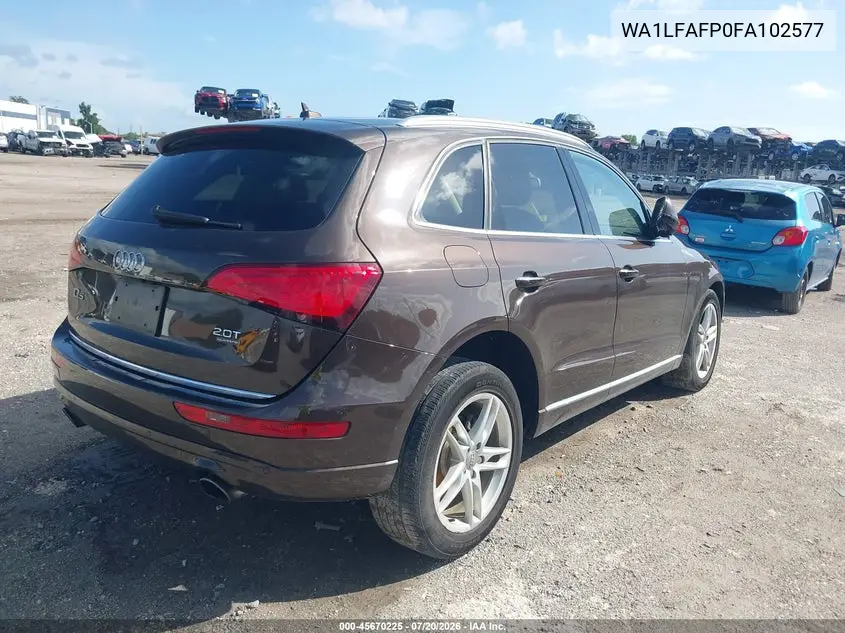 2015 Audi Q5 2.0T Premium VIN: WA1LFAFP0FA102577 Lot: 45670225