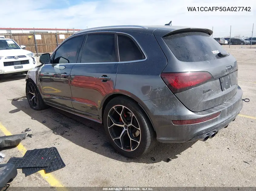 2016 Audi Sq5 3.0T Premium Plus VIN: WA1CCAFP5GA027742 Lot: 44514479