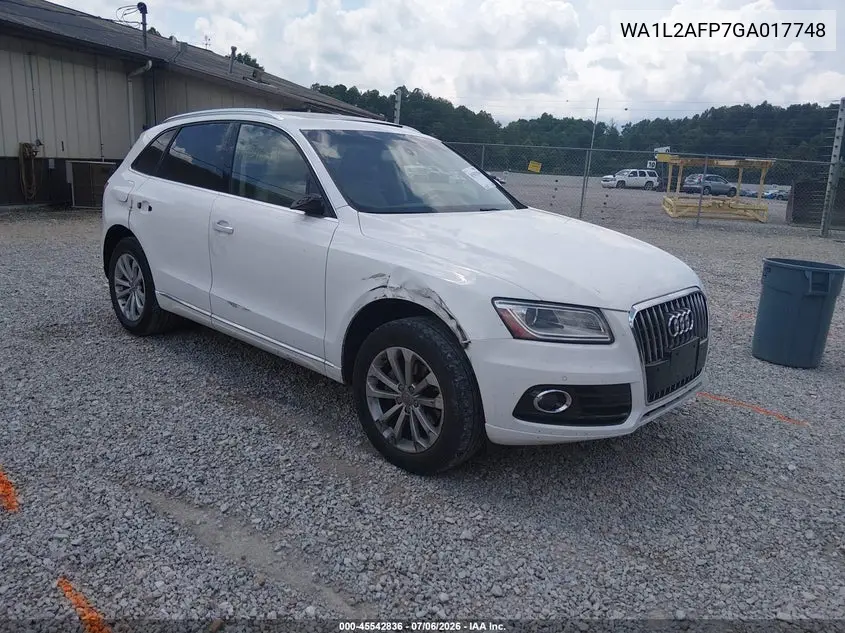 2016 Audi Q5 2.0T Premium VIN: WA1L2AFP7GA017748 Lot: 45542836