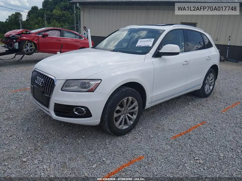 2016 Audi Q5 2.0T Premium VIN: WA1L2AFP7GA017748 Lot: 45542836
