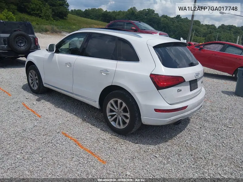 2016 Audi Q5 2.0T Premium VIN: WA1L2AFP7GA017748 Lot: 45542836