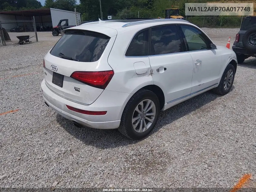 2016 Audi Q5 2.0T Premium VIN: WA1L2AFP7GA017748 Lot: 45542836