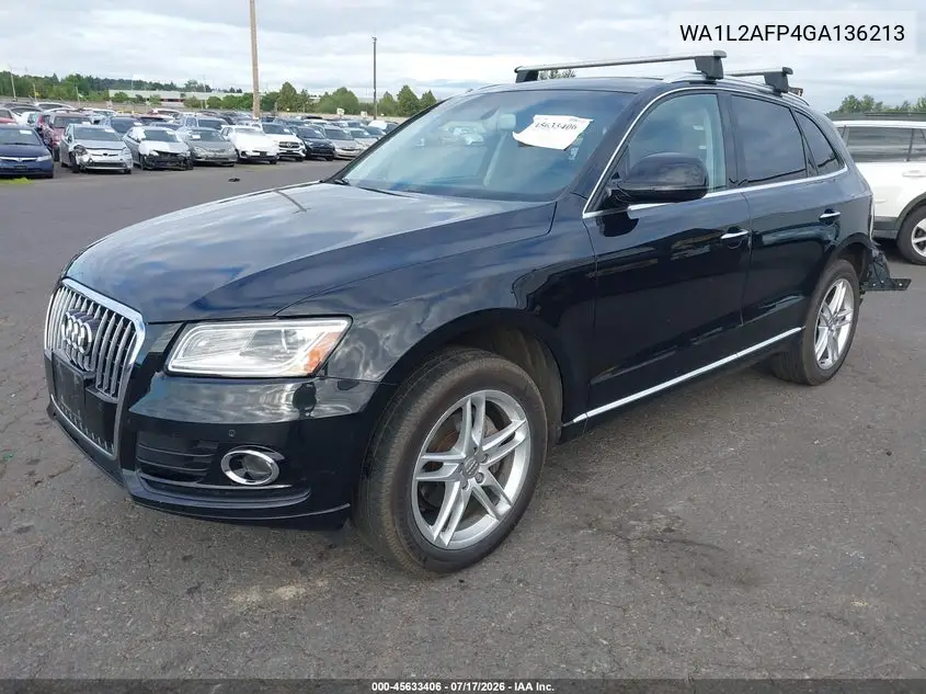 2016 Audi Q5 2.0T Premium VIN: WA1L2AFP4GA136213 Lot: 45633406