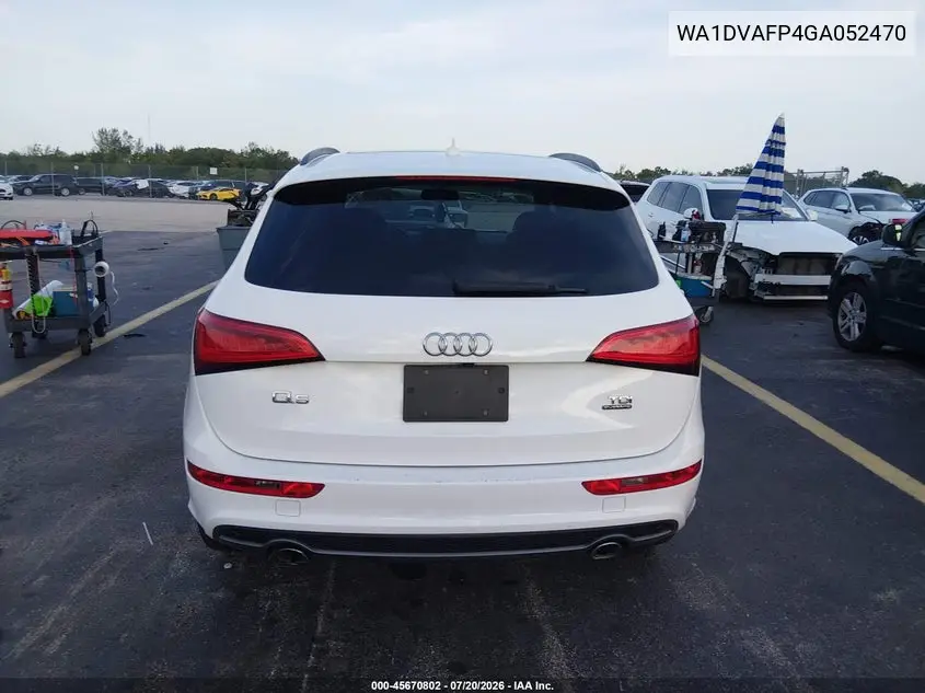 2016 Audi Q5 3.0 Tdi Premium Plus VIN: WA1DVAFP4GA052470 Lot: 45670802