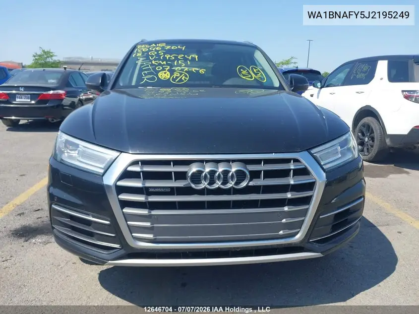 2018 Audi Q5 2.0T Progressiv VIN: WA1BNAFY5J2195249 Lot: 12646704
