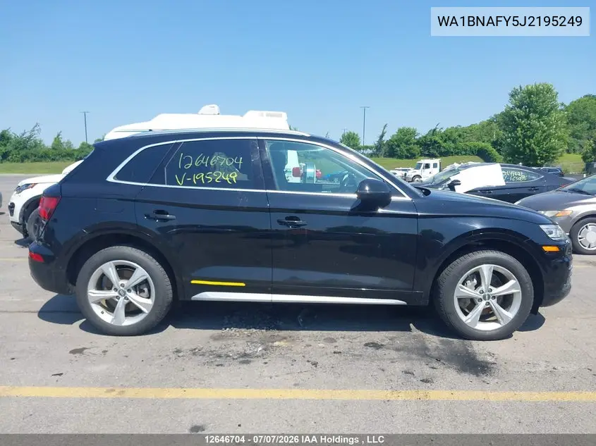 2018 Audi Q5 2.0T Progressiv VIN: WA1BNAFY5J2195249 Lot: 12646704