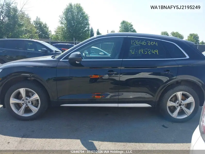 2018 Audi Q5 2.0T Progressiv VIN: WA1BNAFY5J2195249 Lot: 12646704