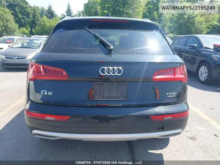 2018 Audi Q5 2.0T Progressiv VIN: WA1BNAFY5J2195249 Lot: 12646704