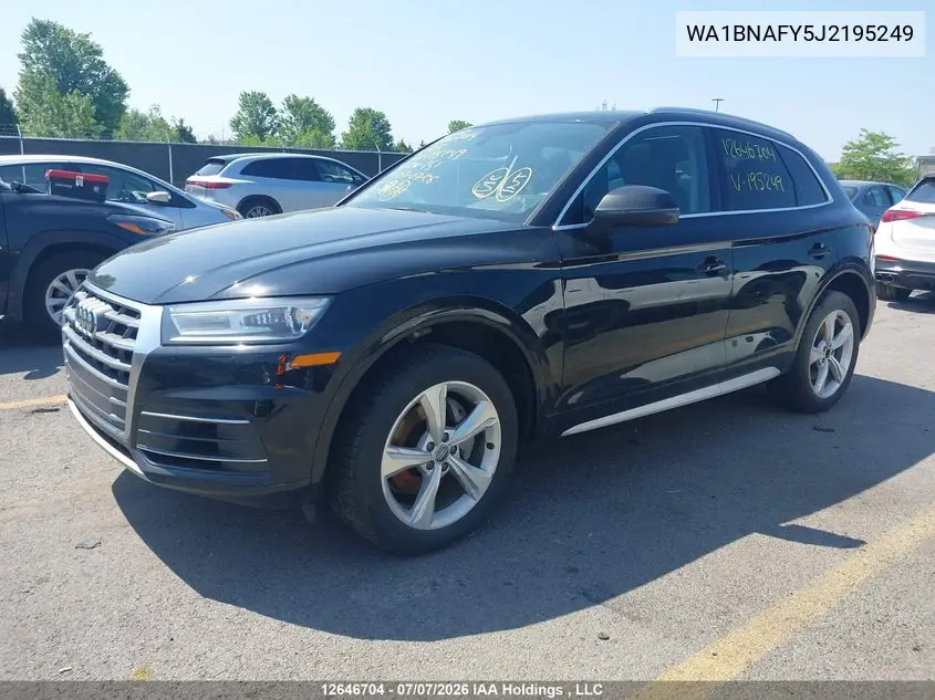 2018 Audi Q5 2.0T Progressiv VIN: WA1BNAFY5J2195249 Lot: 12646704