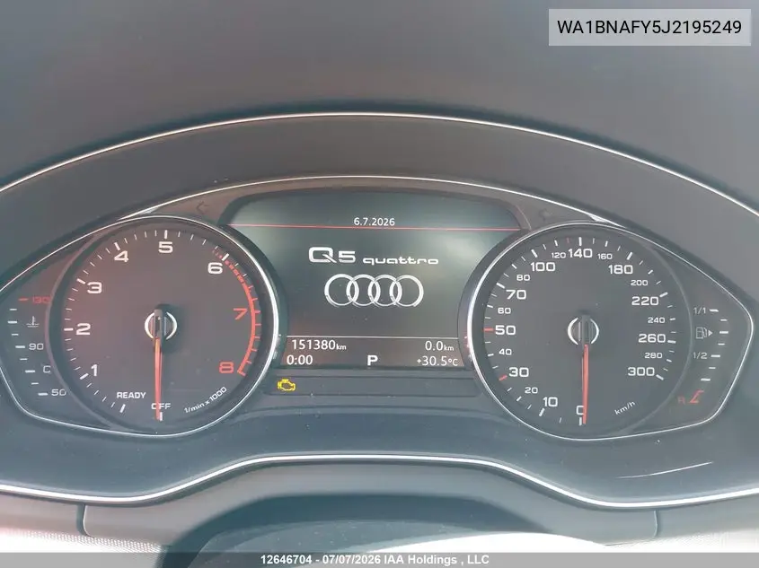 2018 Audi Q5 2.0T Progressiv VIN: WA1BNAFY5J2195249 Lot: 12646704