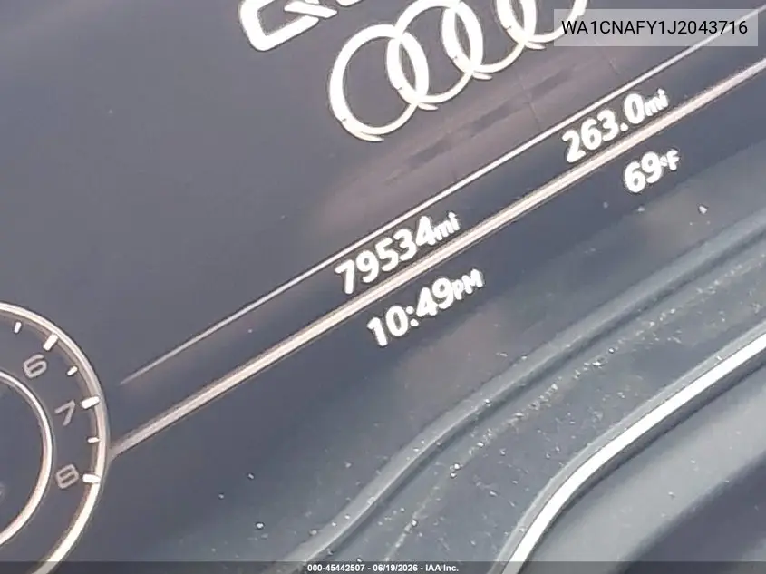 2018 Audi Q5 2.0T Premium/2.0T Tech Premium VIN: WA1CNAFY1J2043716 Lot: 45442507
