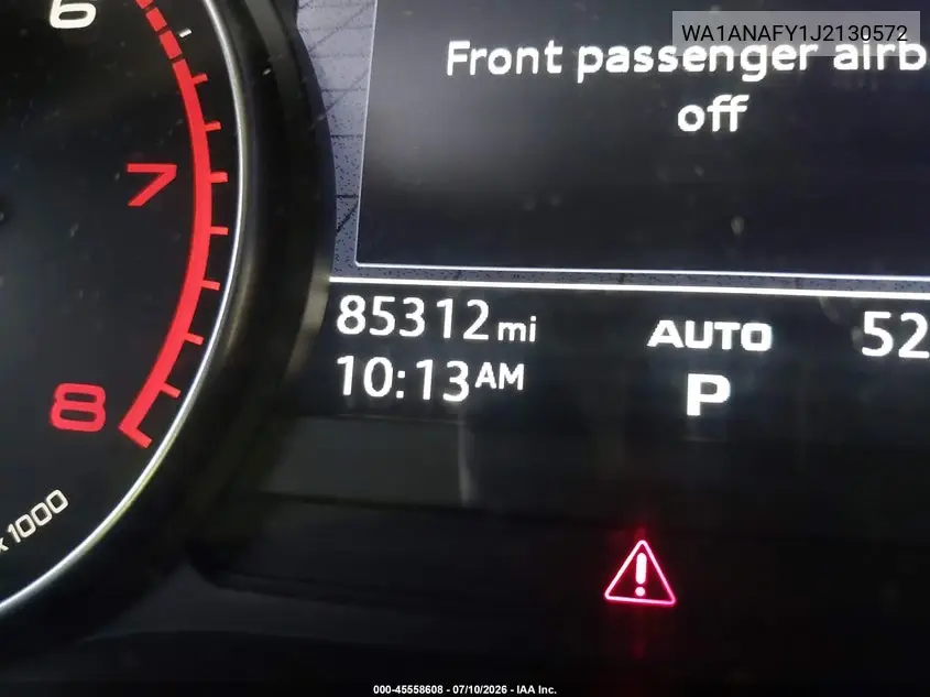 2018 Audi Q5 2.0T Premium/2.0T Tech Premium VIN: WA1ANAFY1J2130572 Lot: 45558608