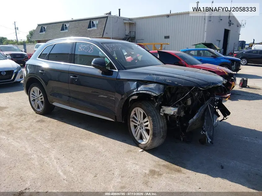 2018 Audi Q5 2.0T Premium VIN: WA1BNAFY0J2058333 Lot: 45600785