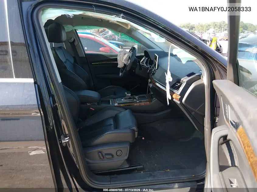 2018 Audi Q5 2.0T Premium VIN: WA1BNAFY0J2058333 Lot: 45600785