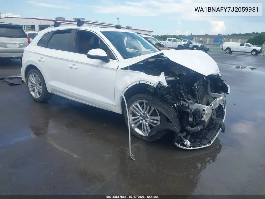 2018 Audi Q5 2.0T Premium/2.0T Tech Premium VIN: WA1BNAFY7J2059981 Lot: 45647688