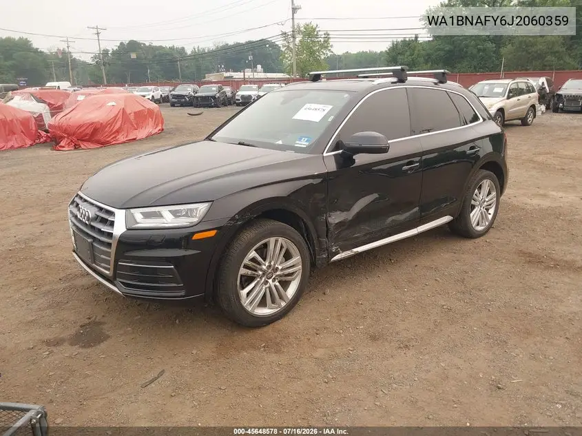 2018 Audi Q5 2.0T Premium VIN: WA1BNAFY6J2060359 Lot: 45648578