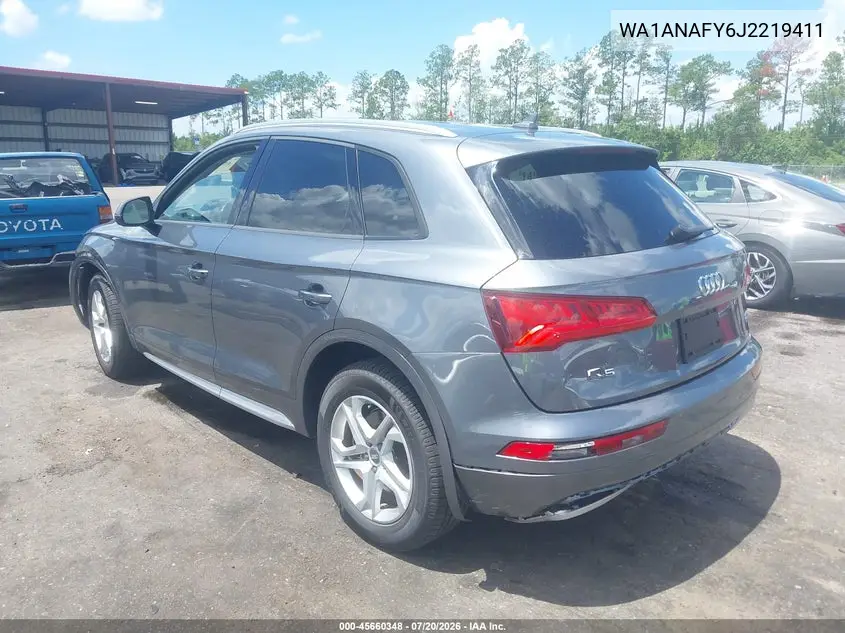2018 Audi Q5 2.0T Premium VIN: WA1ANAFY6J2219411 Lot: 45660348