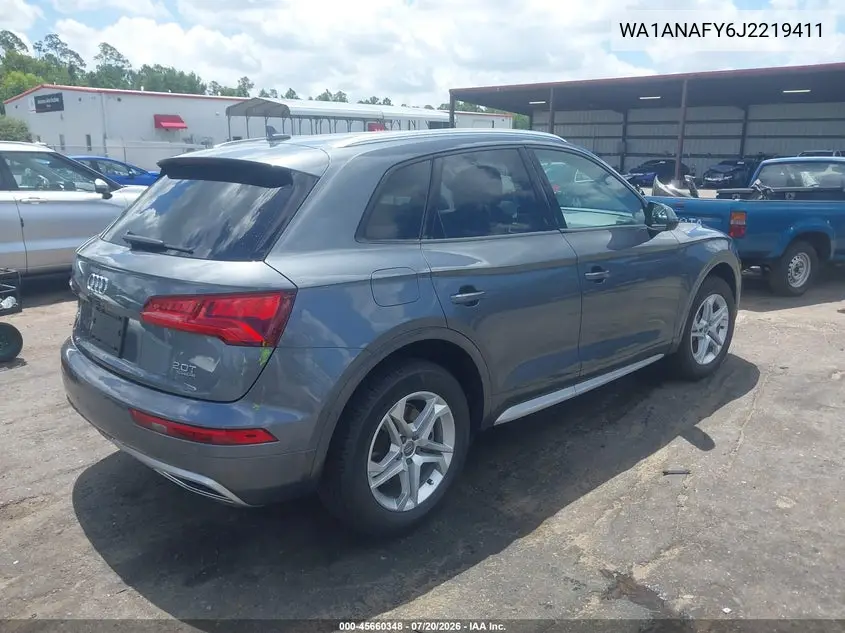 2018 Audi Q5 2.0T Premium VIN: WA1ANAFY6J2219411 Lot: 45660348
