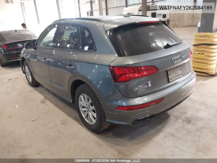 2019 Audi Q5 45 Technik VIN: WA1FNAFY2K2084189 Lot: 12659549