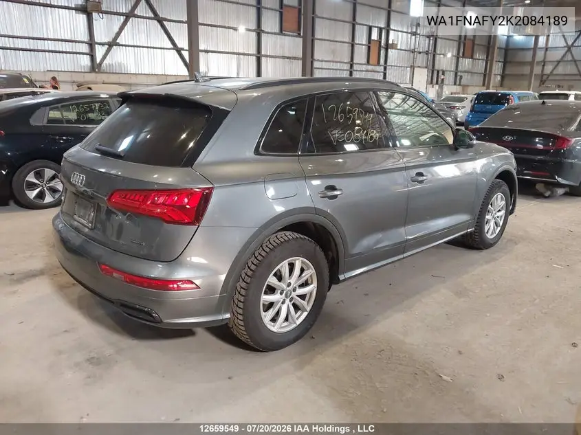 2019 Audi Q5 45 Technik VIN: WA1FNAFY2K2084189 Lot: 12659549