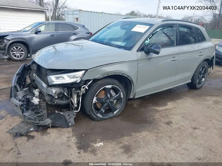 2019 Audi Sq5 3.0T Premium VIN: WA1C4AFYXK2004403 Lot: 44465545