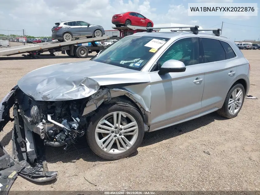2019 Audi Q5 45 Premium VIN: WA1BNAFYXK2022876 Lot: 45432280