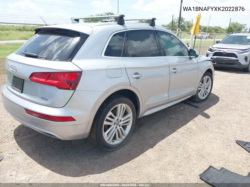 2019 Audi Q5 45 Premium VIN: WA1BNAFYXK2022876 Lot: 45432280
