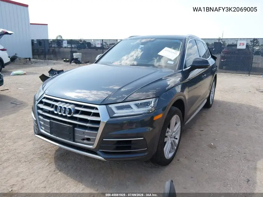 2019 Audi Q5 45 Premium VIN: WA1BNAFY3K2069005 Lot: 45561925