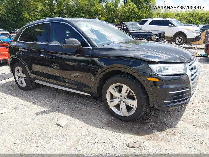 2019 Audi Q5 45 Premium VIN: WA1ANAFY8K2058917 Lot: 45632733