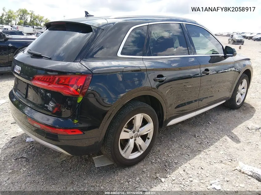 2019 Audi Q5 45 Premium VIN: WA1ANAFY8K2058917 Lot: 45632733