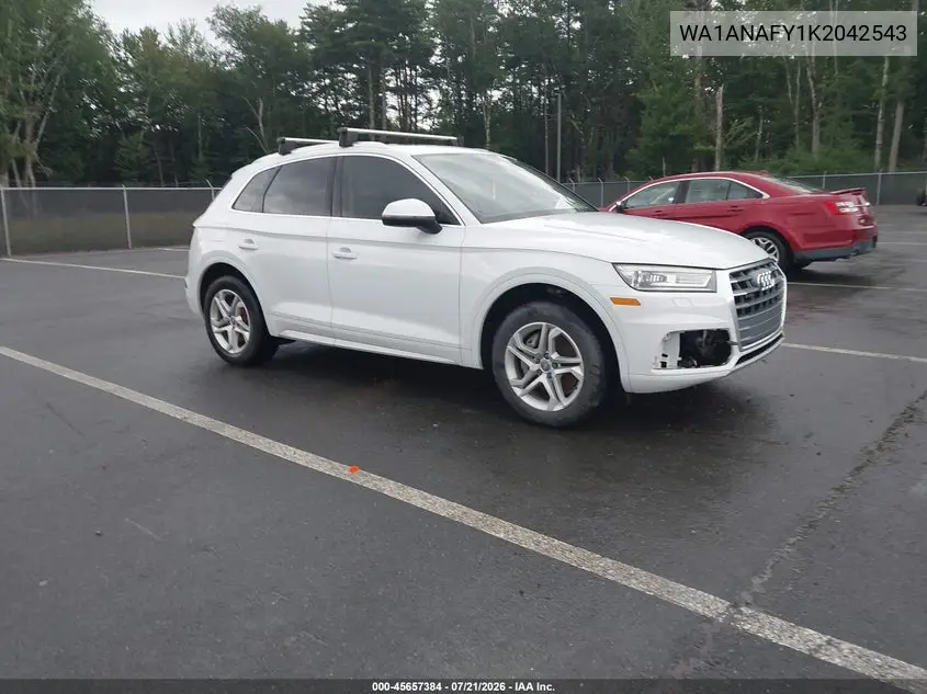 2019 Audi Q5 45 Premium VIN: WA1ANAFY1K2042543 Lot: 45657384