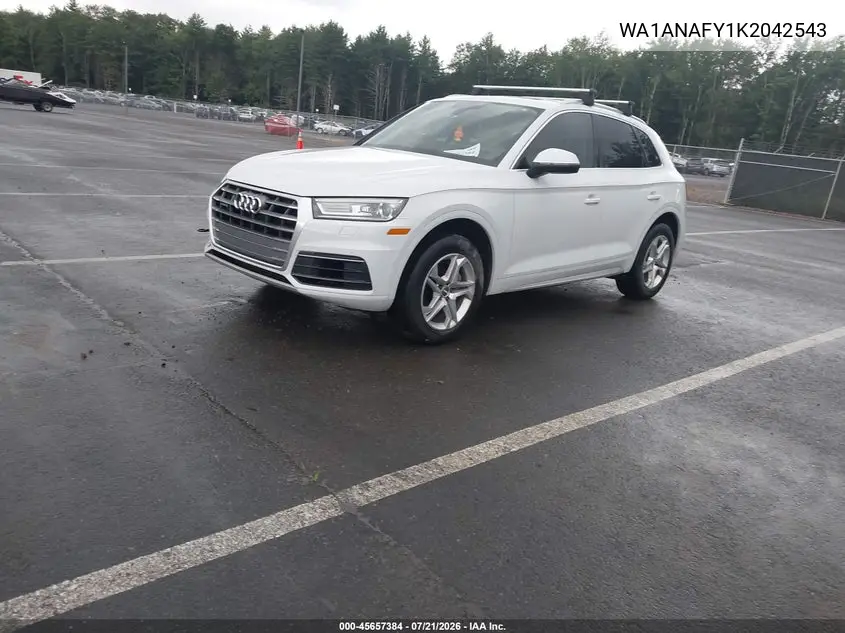 2019 Audi Q5 45 Premium VIN: WA1ANAFY1K2042543 Lot: 45657384