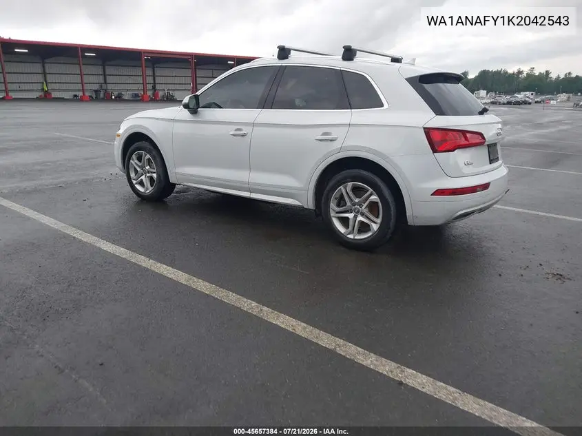 2019 Audi Q5 45 Premium VIN: WA1ANAFY1K2042543 Lot: 45657384