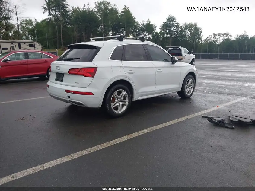 2019 Audi Q5 45 Premium VIN: WA1ANAFY1K2042543 Lot: 45657384
