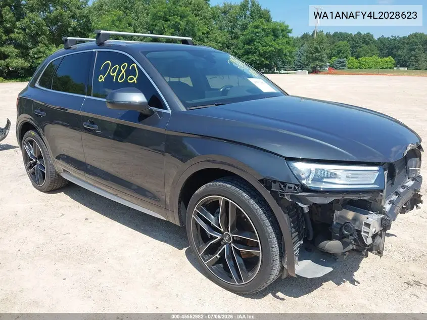 2020 Audi Q5 Premium 45 Tfsi Quattro S Tronic VIN: WA1ANAFY4L2028623 Lot: 45552982