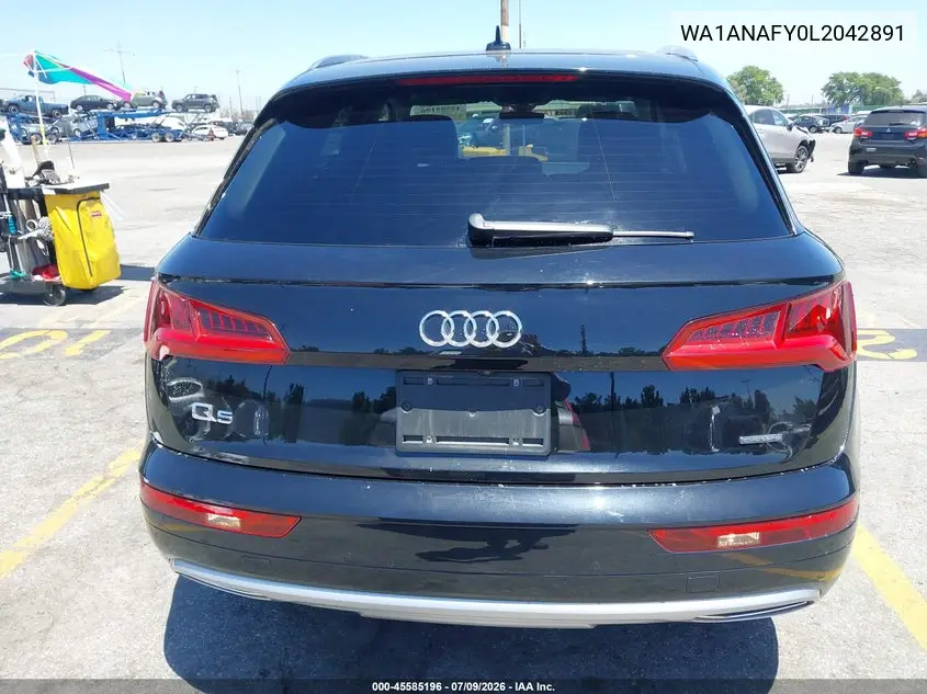 2020 Audi Q5 Premium 45 Tfsi Quattro S Tronic VIN: WA1ANAFY0L2042891 Lot: 45585196